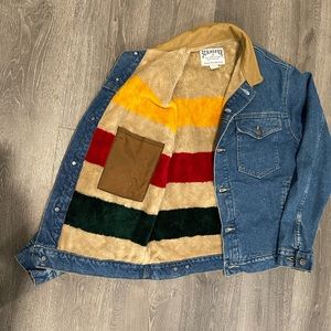 Schaefer Outfitter *vintage* like new jean denim fleece jacket